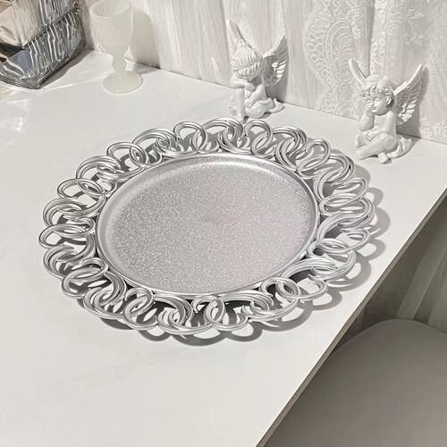 New European and American plate ins retro fruit plate gift wedding decoration tray living room fruit plate home gold and silver