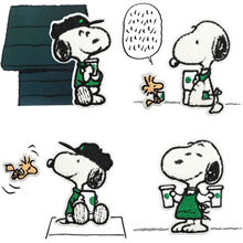 动漫人物刺绣布贴卷毛小狗补丁贴儿童衣服装饰狗狗毛巾绣花章仔贴