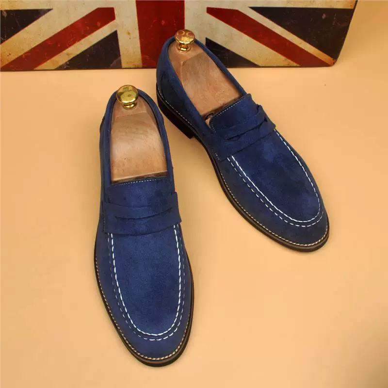 Молодежный тренд мужская педаль бархатная повседневная кожаная обувь модная корейская версия