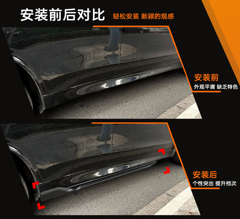 Suitable for Bmw X5 F15 m Sport 2014-2018 Black Warrior Side Skirt Spoiler Exterior Modification