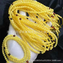厂家批发 天然蜜蜡配链  4.5mm蜜蜡佛珠项链 素串 diy饰品 散珠