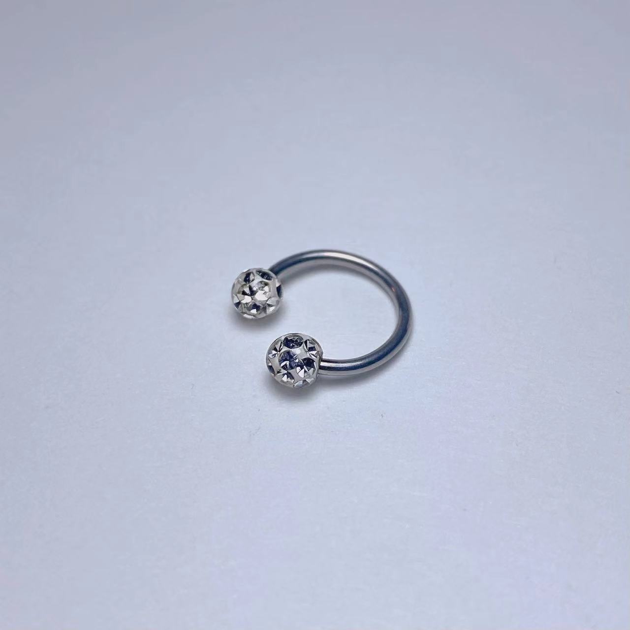 Lip Ring Horseshoe Clicker 316L Surgical Steel 1.2mm 12mm Inner Diameter 4mm Ball External Thread Body Piercing Jewelry detail image 9