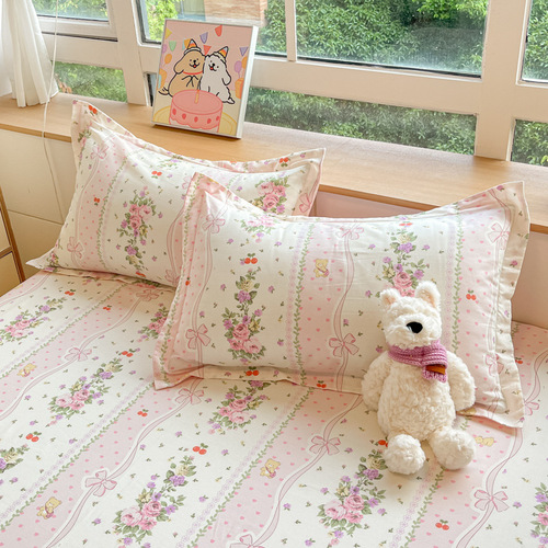 A pair of simple pure cotton pillowcases, 100% cotton pillow cover for adults, unisex, 48cm x 74cm, home use pillowcase set with insert.