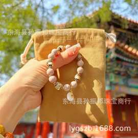 批发寺庙同款珠光粉瓷金沙琉璃多巴胺显白手链手串直播爆款供货