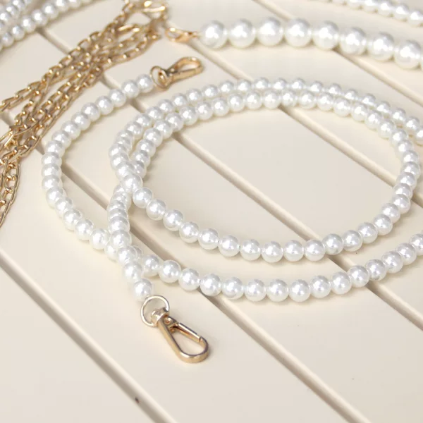 Replaceable Buckle Metal Bag Chain Imitation Pearl Bag Chain Crossbody Shoulder Strap Bag Handbag Pearl Chain Bag Chain