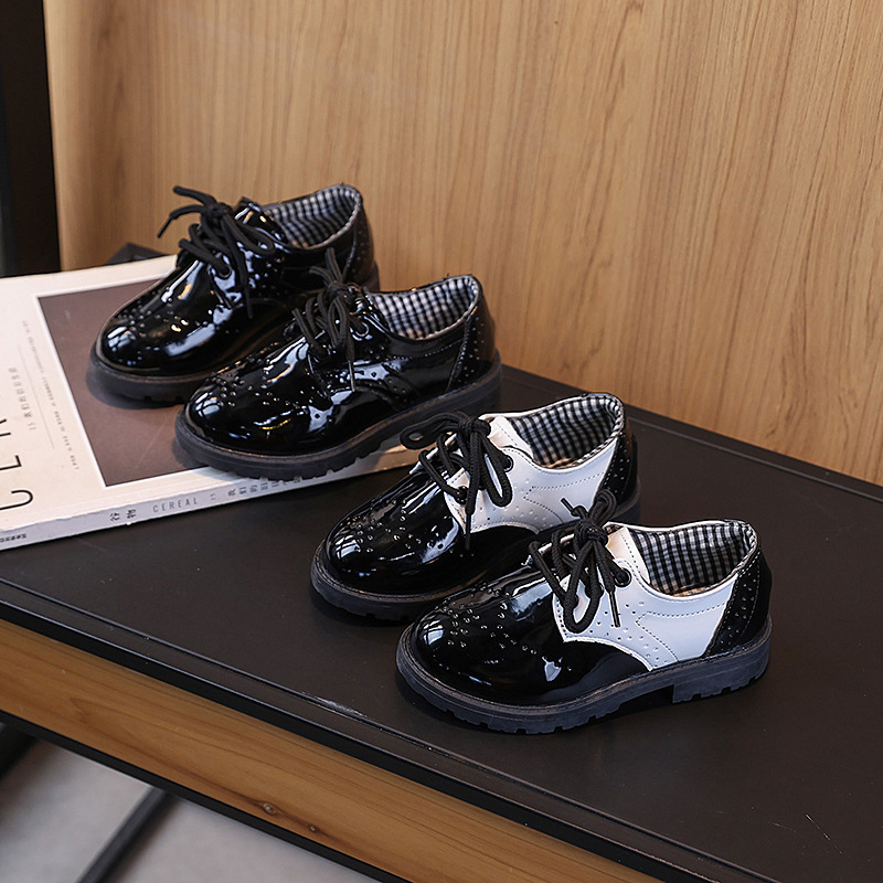 Children's Leather Shoes 2025 Spring & Fall Boys' Black Dance British Style Small Leather Shoes Girls' Wedding Versatile Performance Shoes Trend