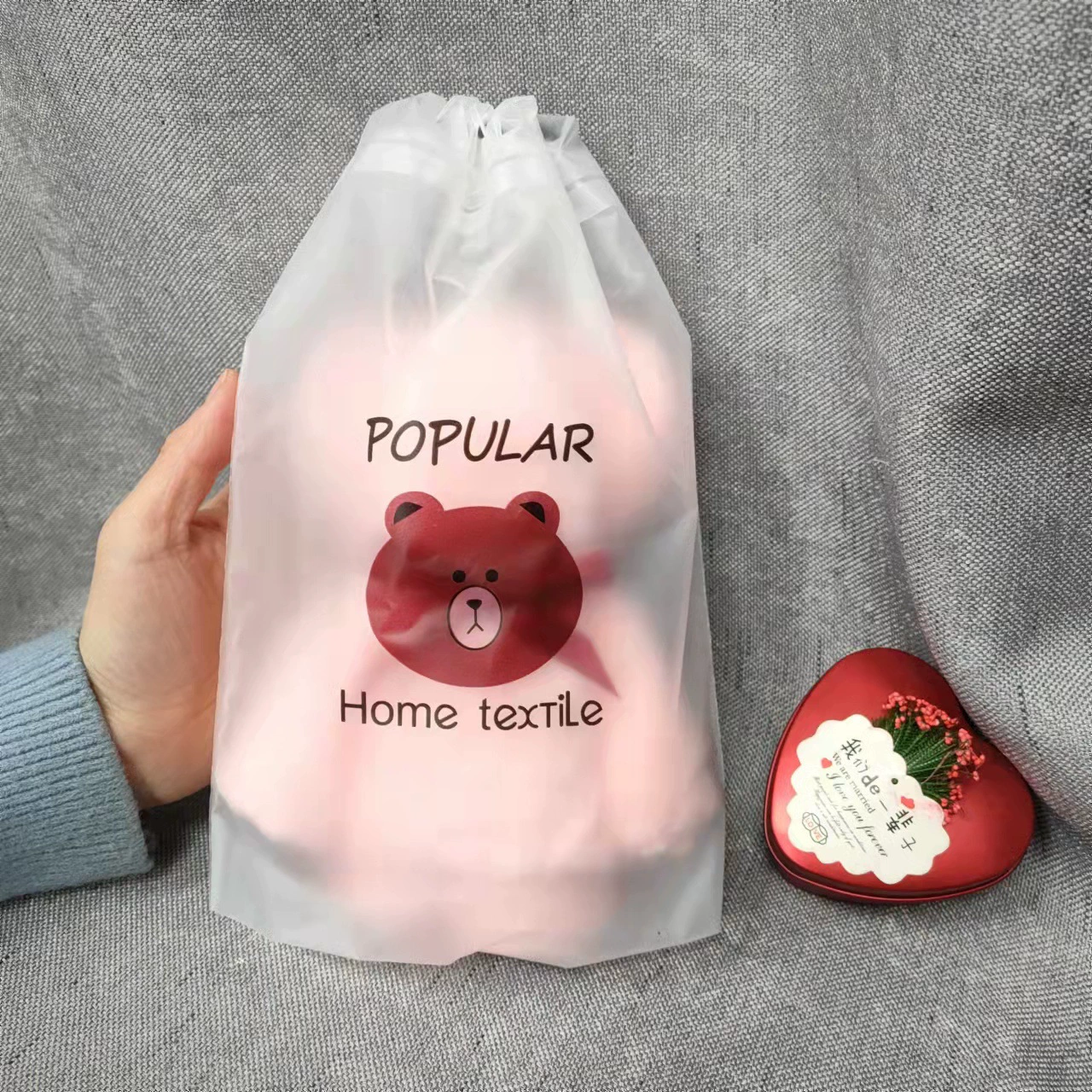 Small coral towel, with little bears, Birthday gift, wholesale
