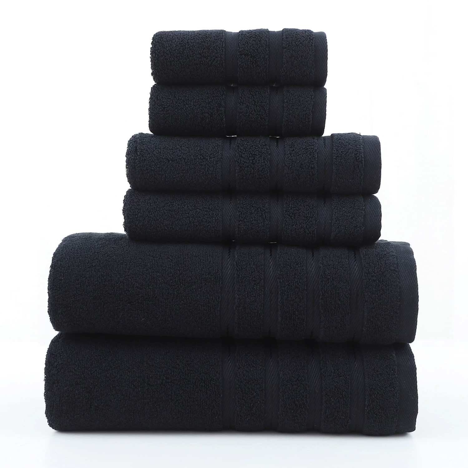 Cotton Bath Towel Set, 3-piece thickened kit — square, hand towel, bath towel (multiple colors)