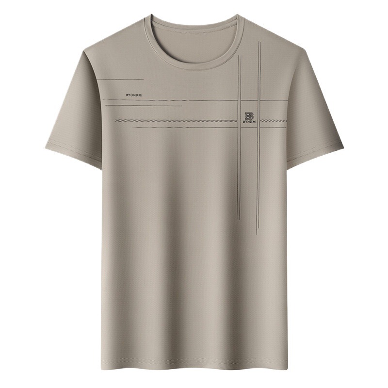 キツツキマルベリーシルク半袖 Tシャツメンズ 2025 新しい夏のラウンドネック Tシャツアイスシルク半袖メンズ Mengwei|undefined
