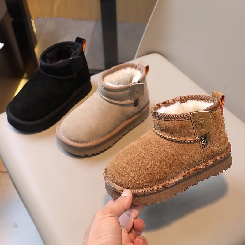 Girls' snow boots 2025 winter new children's cotton shoes plus…