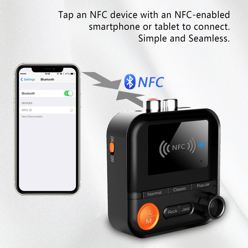 New Bluetooth 5.2 Receiver Audio NFC Wireless Adapter Vintage Amplifier Audio TF Card MP3 Player