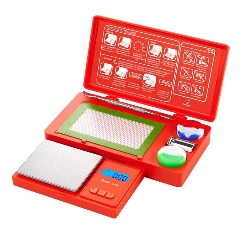 3D电子秤套装 便携式烟草电子秤DIY图案带砝码烟油盒电子秤