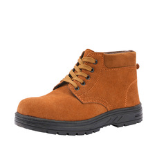 Winter cold-proof and warm labor protection shoes, men's cowhide and velvet wear-resistant welding shoes, anti-smash and anti-puncture safety shoes