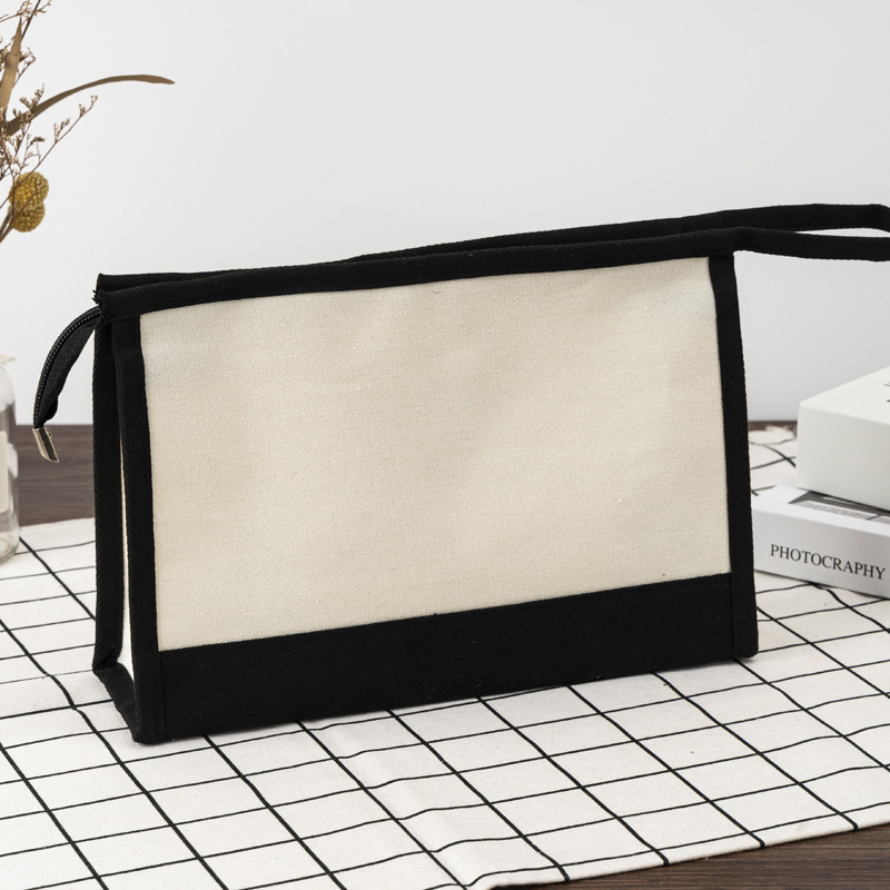 캔버스 패치워크 지퍼 클러치; 28*19+8