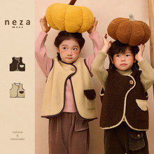neza mini儿童马甲秋冬坎肩保暖男女童背心外套加厚宝宝开衫上衣