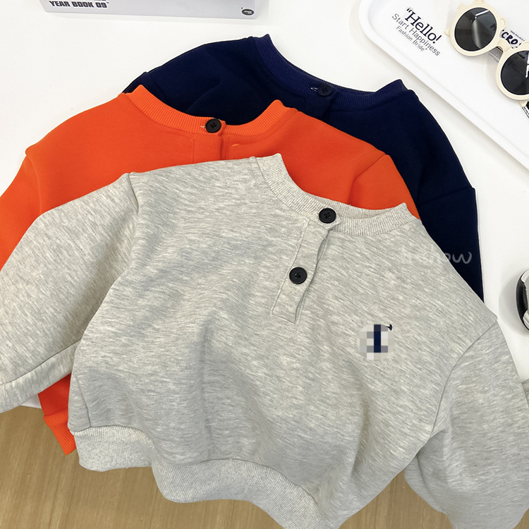 兒童打底衫加絨男童冬季款小童上衣寶寶POLO領T恤女加厚0029A030