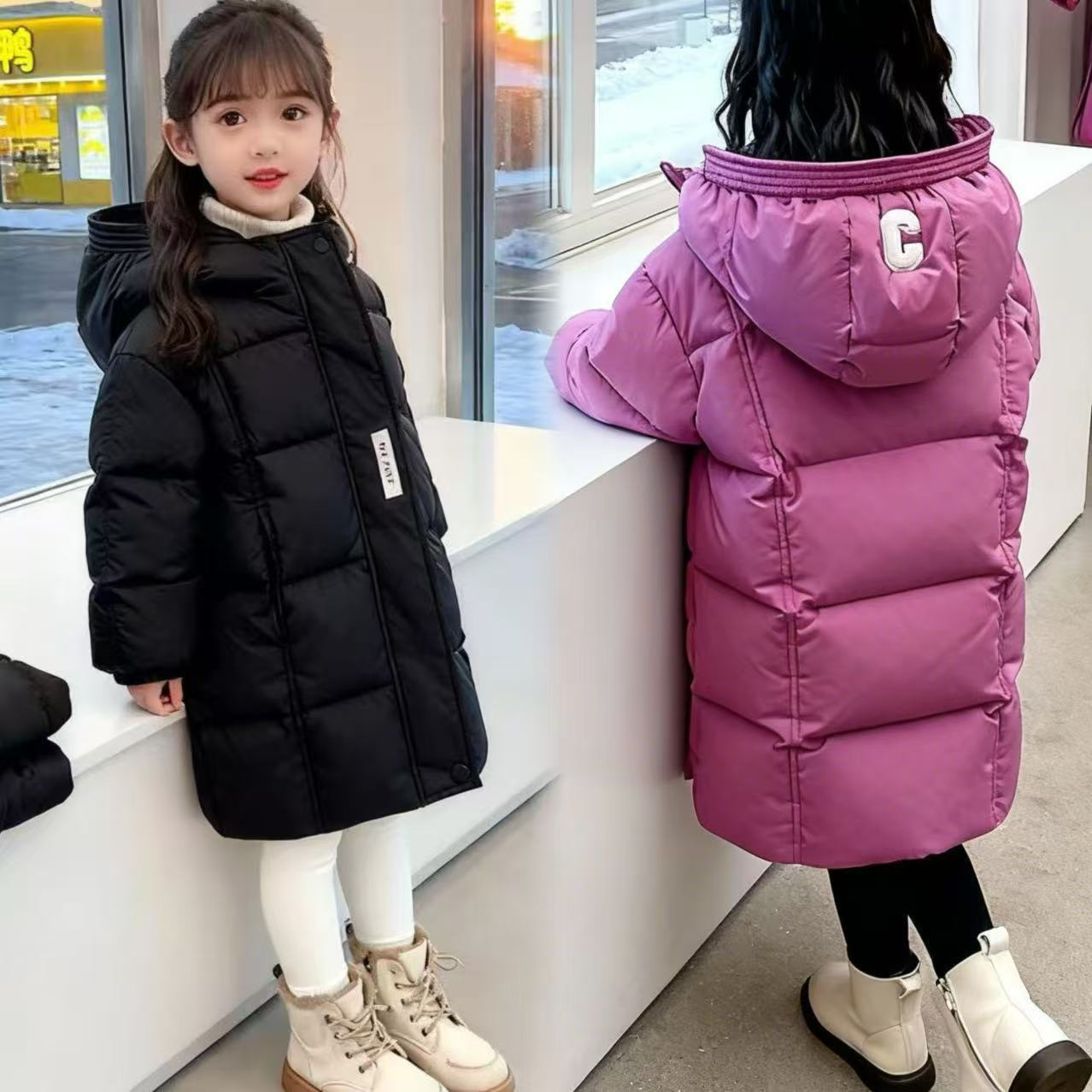 2026 Children's Mid-Length Cotton Jackets for Older Boys and Girls, Children's Cotton Clothing, Children's Outerwear Wholesale