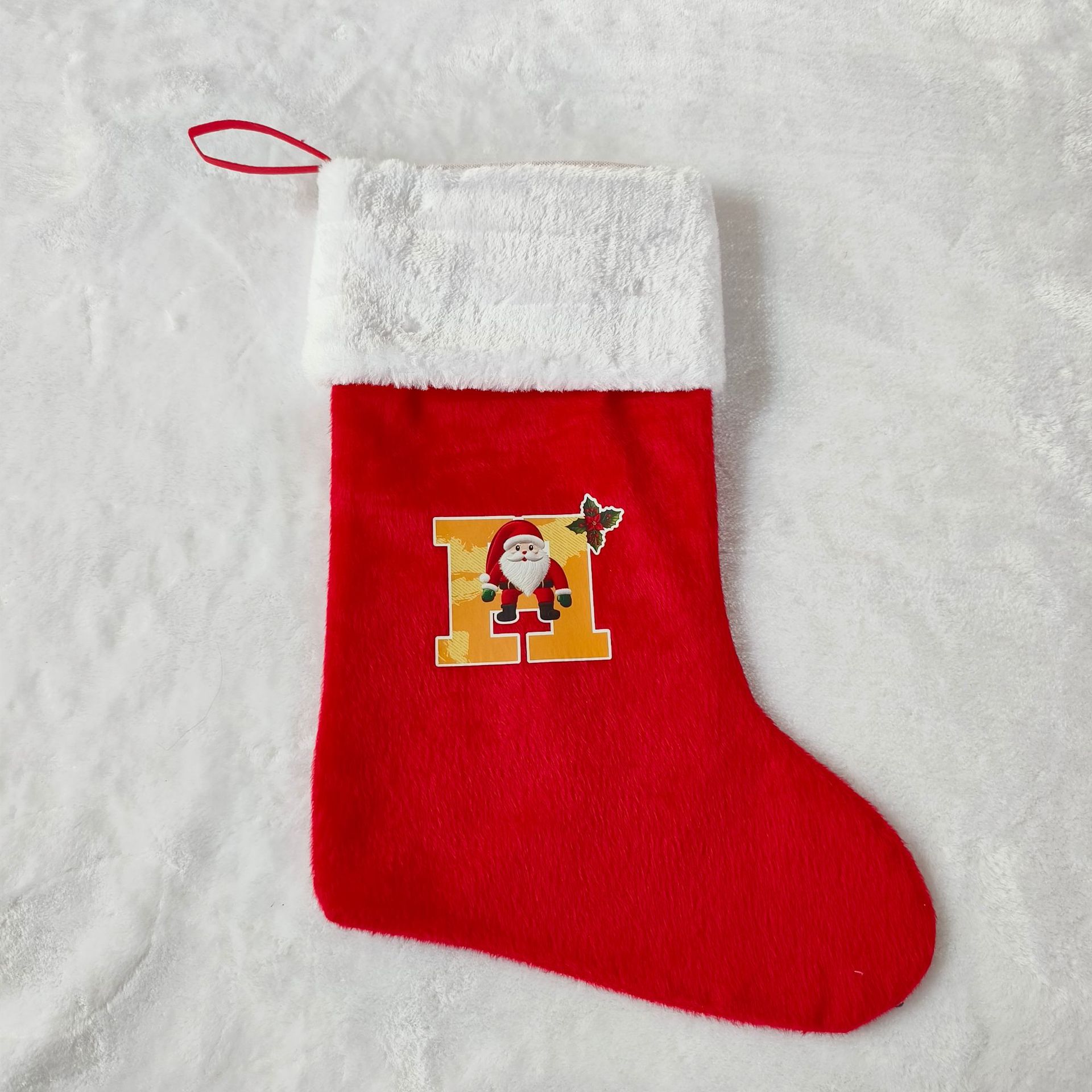 letras transfronterizas calcetines de Navidad encantadores y divertidos letras inglesas calcetines de Navidad creativas letras de Santa Claus