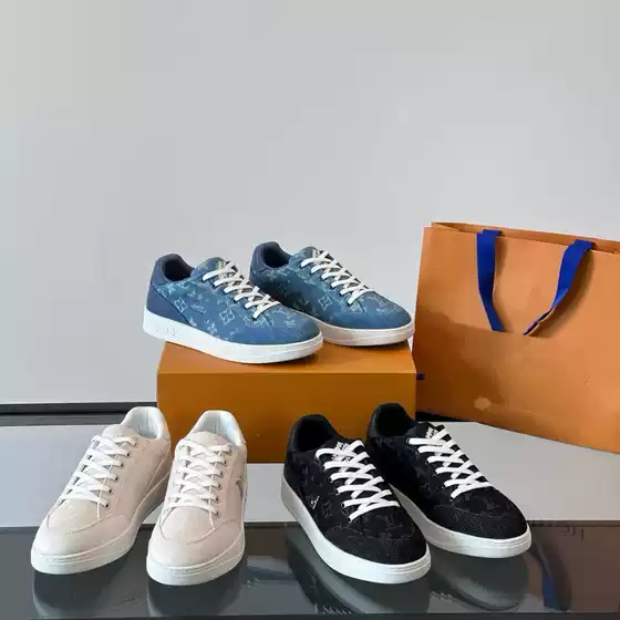 Men's Slip-On Shoes Summer Breathable Denim Rubber Sole White Sneakers European Station Print Trendy Casual Board Shoes