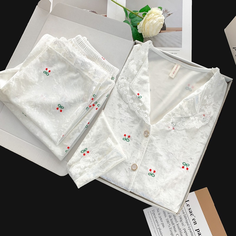 5044#레이스 화이트 체리 - 여성용