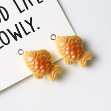 树脂仿真食玩鲷鱼烧小鱼耳坠钥匙扣手机链挂件diy手工饰品配件