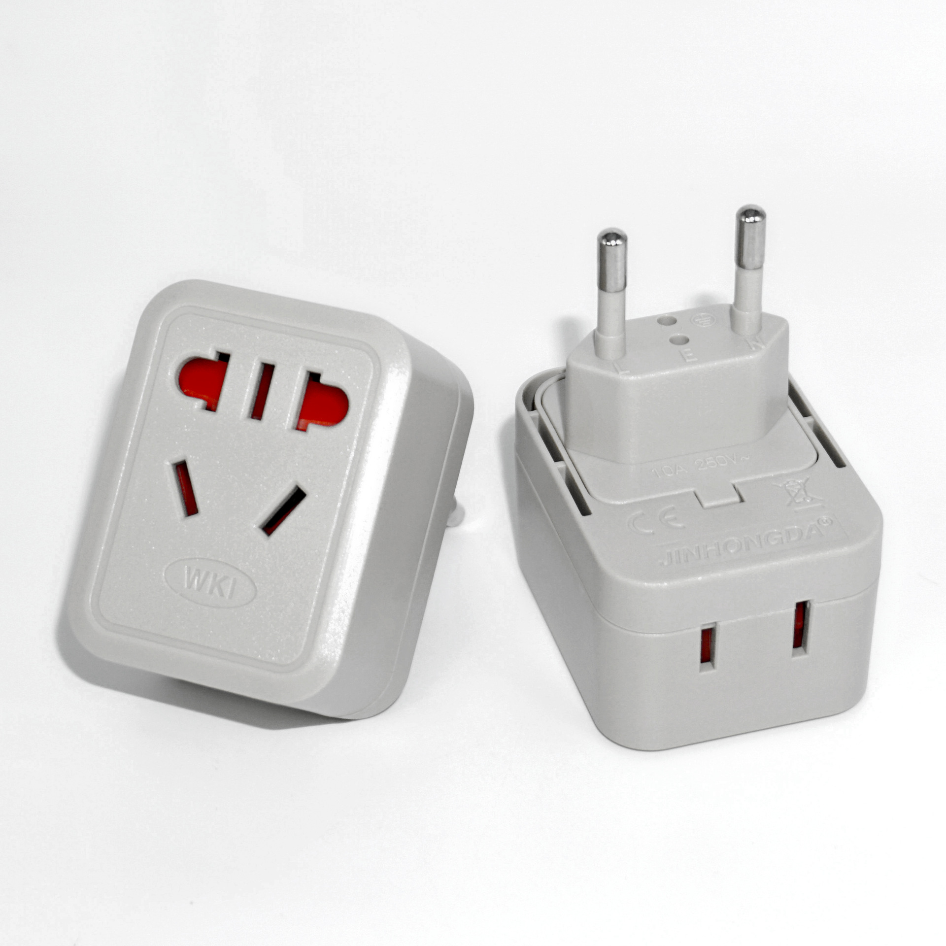 泰国智利转换插头多国转换插座多孔嵌入式插脚欧盟转换器WKI-9C-1