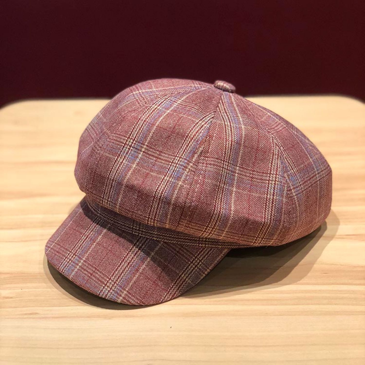 Women's Lady Plaid Curved Eaves Newsboy Cap display picture 2