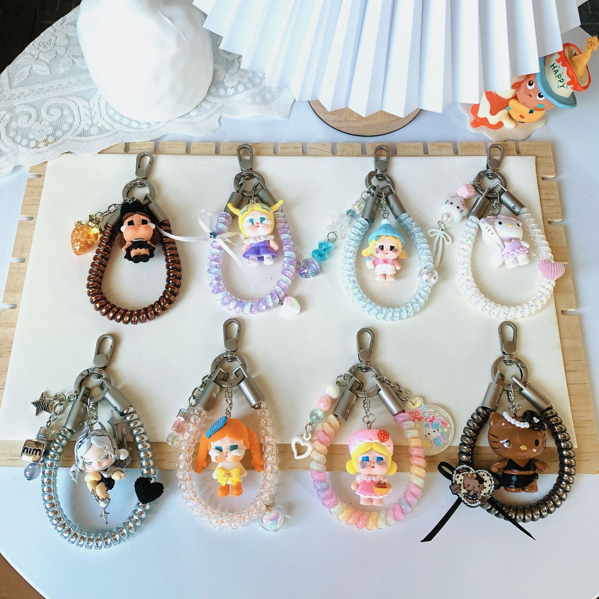 Z Long Fashion Cute Phone Cord Hair Tie Phone Chain Can Be Used as a Cute Pendant Keychain Resin Acrylic Bag Accessory