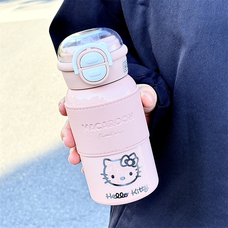 简约保温杯女生带吸管双饮水杯2025新款便携可爱学生杯子便携式|undefined