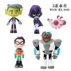 6款少年泰坦手办野兽小子钢骨星火乌鸦手办公仔模型摆件