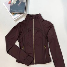 新款金标立领短款外套运动瑜伽服修身显瘦运动夹克女露露斯威夫