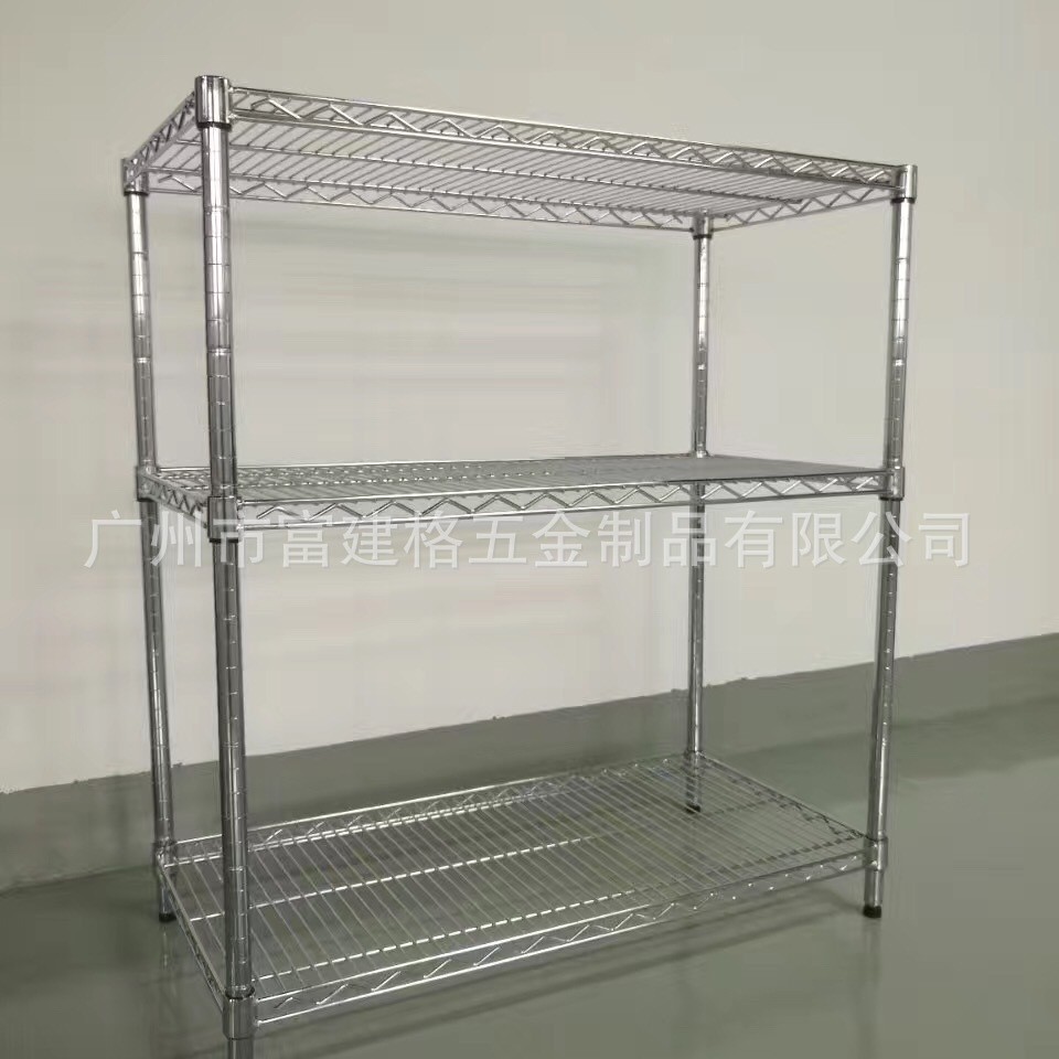 【质量保证】镀铬货架不锈钢线网架多层架置物架手推车带轮物料架