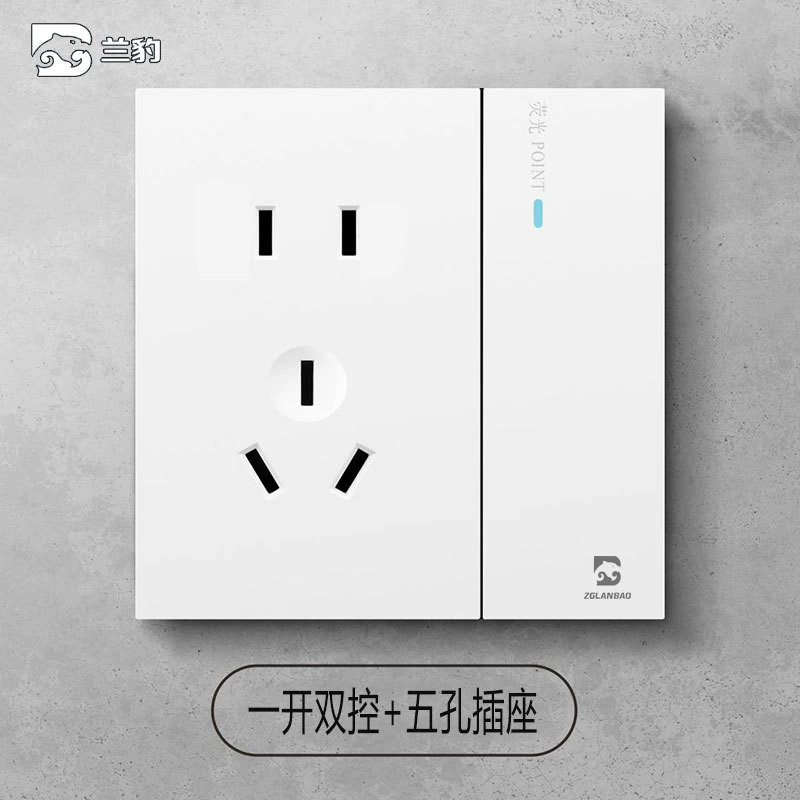 86 встроенный один открытый один контролируемый пять -отверстий USB панель переключателя темная установка 5 -отверстий белый домашний настенный выключатель оптом