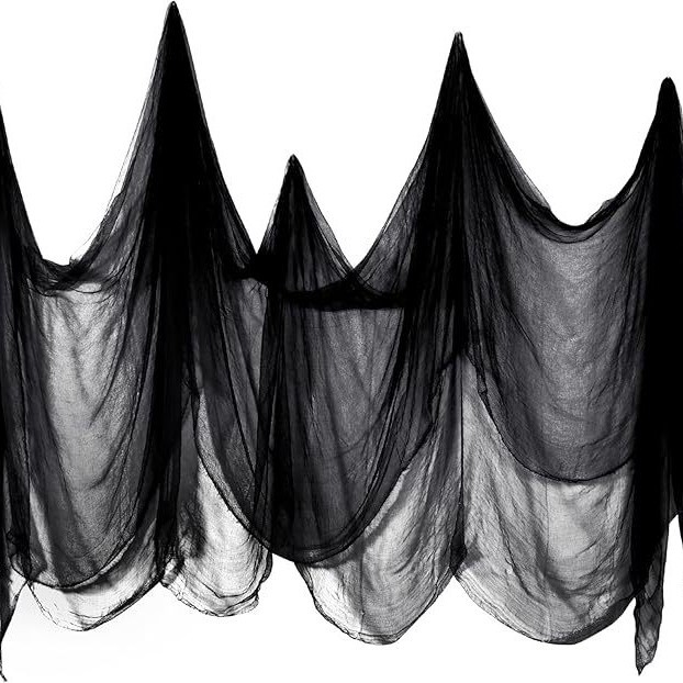 Suministros de gasa manchada de sangre para Halloween para Amazon, manteles espeluznantes para festivales de fantasmas, pantallas para ventanas DIY, tela de gasa teñida de color sangre. image 5