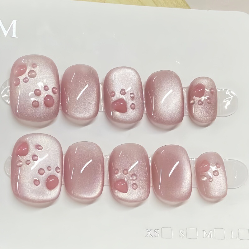 【Sweet Cat Claws】Cat-Eye Wearable Nails, Cute Cat Claw Nail Pieces, High-End Summer Fake Nails Wholesale 【Sweet Cat Claws】Cat-Eye Wearable Nails, Cute Cat Claw Nail Pieces, High-End Summer Fake Nails Wholesale