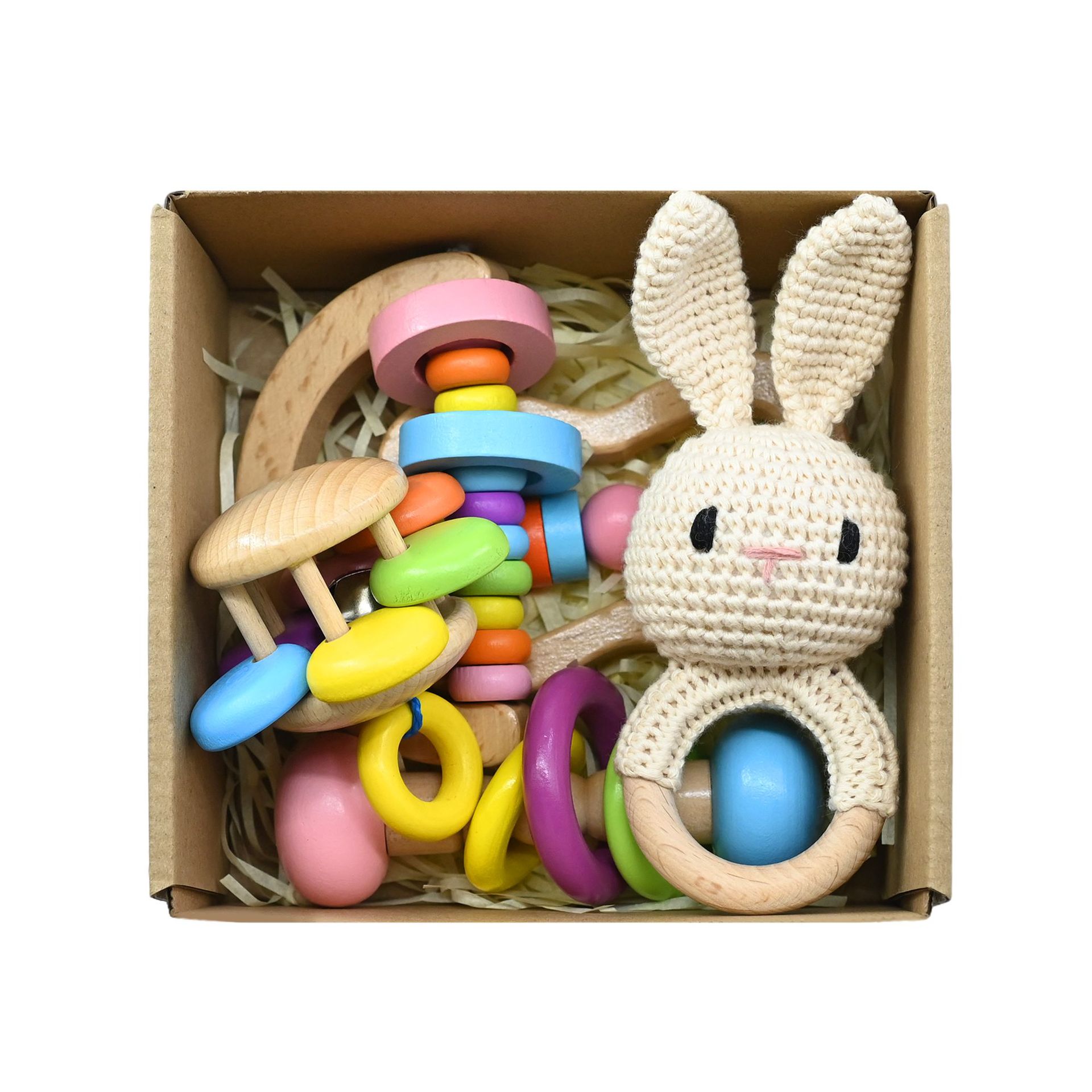 베이지색 토끼 선물 상자