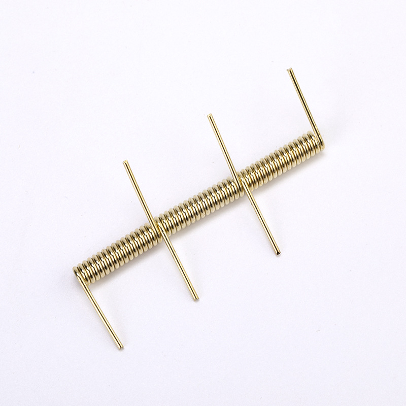 金色双扭臂扭转弹簧 高精度五金弹性元件 电子设备专用弹簧