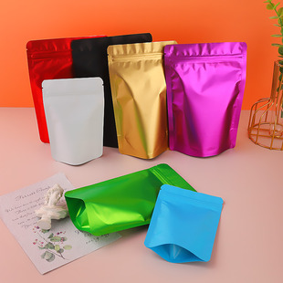 Color self-standing bag snacks dried fruit tea self-sealing packaging bag manufacturers directly supply aluminum foil three-sided plastic sealed bag