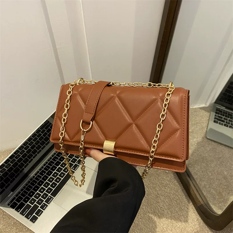 Underarm bag, shoulder bag with diamond pattern one shoulder, western style