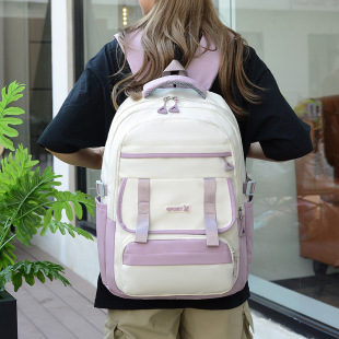 Lightweight Large Capacity Sixth Grade Junior Senior high school Schoolbag Fashion Trendy Backpack for Boys and Girls Water-repellent Backpack