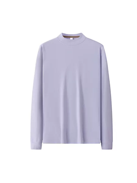Men's Solid Color Round Neck Long Sleeve Sweatshirt, Spring and Autumn Loose Casual Sports Top, Base Shirt