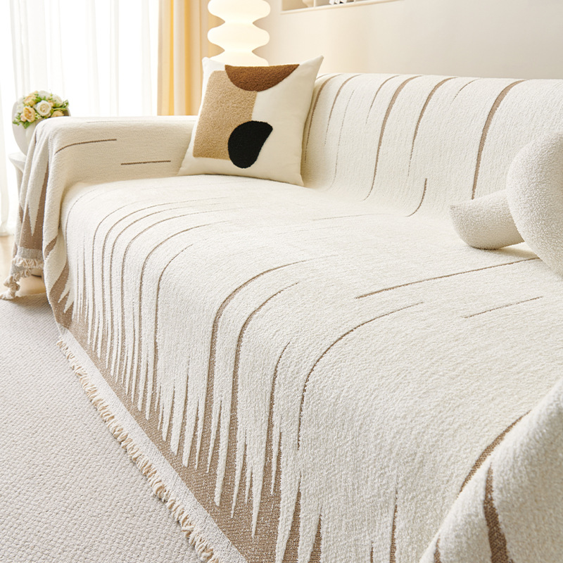 Alta sensación de estilo nórdico simple toalla de sofá sofá cubierta de sofá cuatro estaciones anti-cat arañazo sofá cubierta de sofá manta