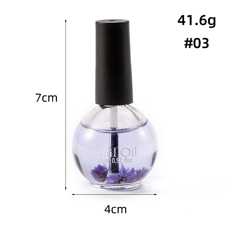 Concubina de uñas aceite de Nutrición de flores secas 15ML Cuidado del borde de las uñas Aceite hidratante anti-púas aceite de Nutrición de flores secas