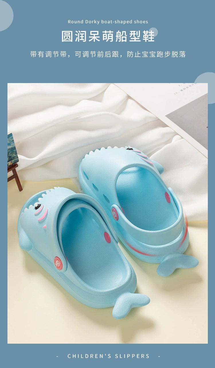 Summer Fashion Fun Shark Slippers Baby Boy Beach Shoes Soft Bottom Non-slip Hole Shoes Baby Girls Toddler Shoes Kids Sandals Sandal for girl