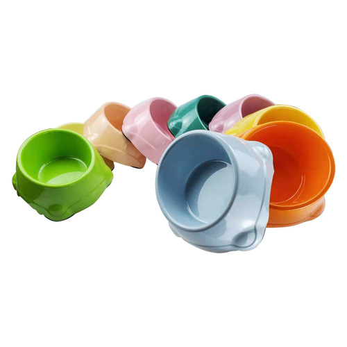 Pet bowl, imitation ceramic dog bowl, cat bowl, pet water basin, drinking bowl, feeding bowl, inclined neck bowl, cat basin, dog basin