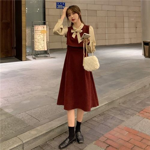 French retro charm slimming maxi dress goddess style baby neckline belt first love ginseng dress fashionable Hepburn style