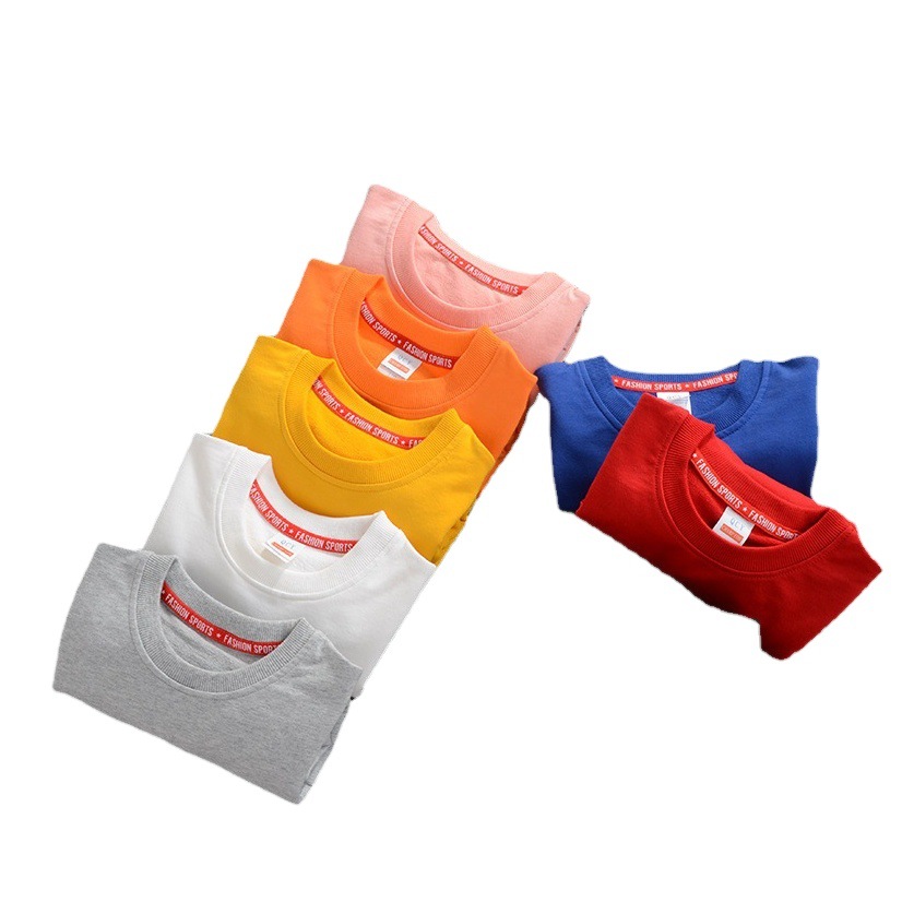 Primavera y otoño nuevo cuello redondo color sólido suéter para niños Barra de manga larga suéter con capucha ropa de clase suéter para niños