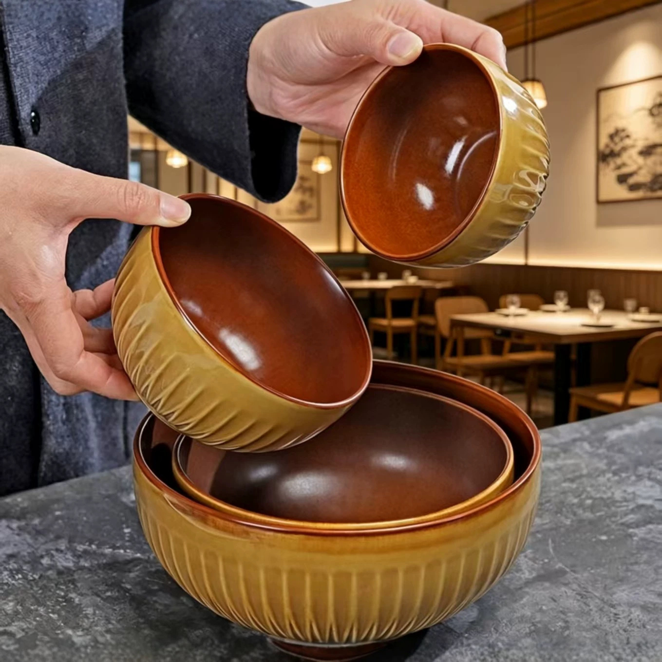 Tazón creativo de color sólido estilo europeo LZ para frutas y verduras, tazón para ensalada, plato de cerámica para pastel y arroz, plato para sopa, plato para servir.