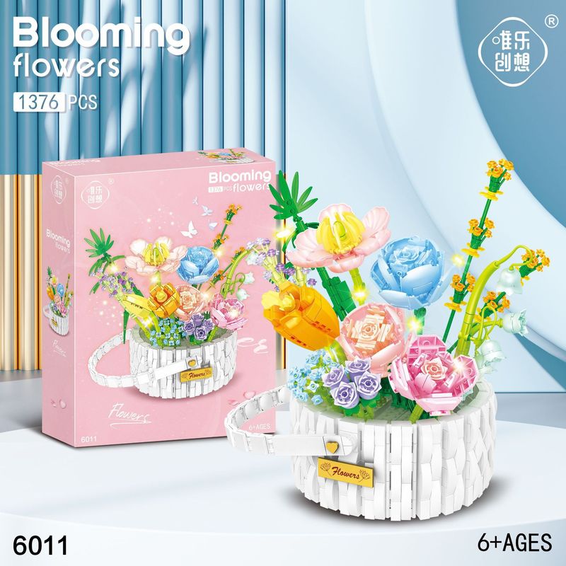 永生積み木の花のデスクトップの鉢植えの置物はレゴと互換性があります。|undefined