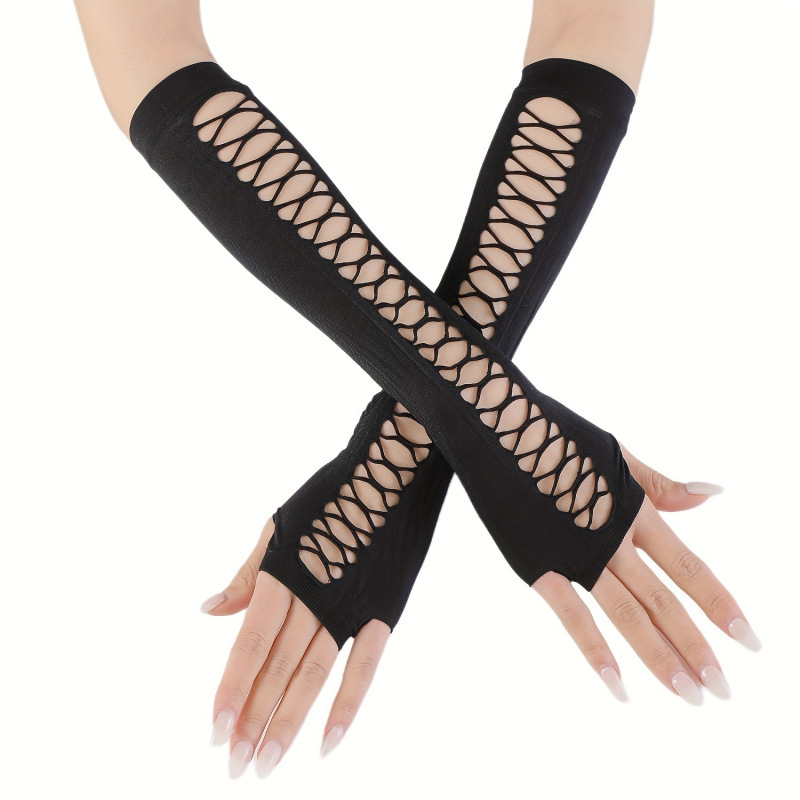 J 90408 Vintage mesh stretch gloves 复古网眼弹力手套跨境